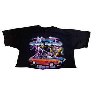Vintage 1996‎ Mopar Atlantic Nationals Raceway Park Cropped Tee Oneita USA Large